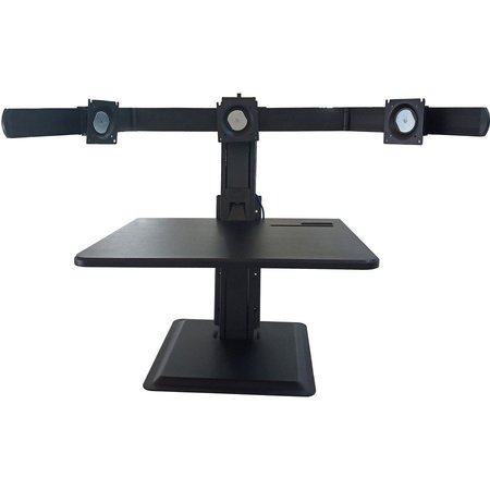 LORELL Desk Riser, Deluxe, 3-monitor, 26"x27-3/10"x35", Black LLR03167